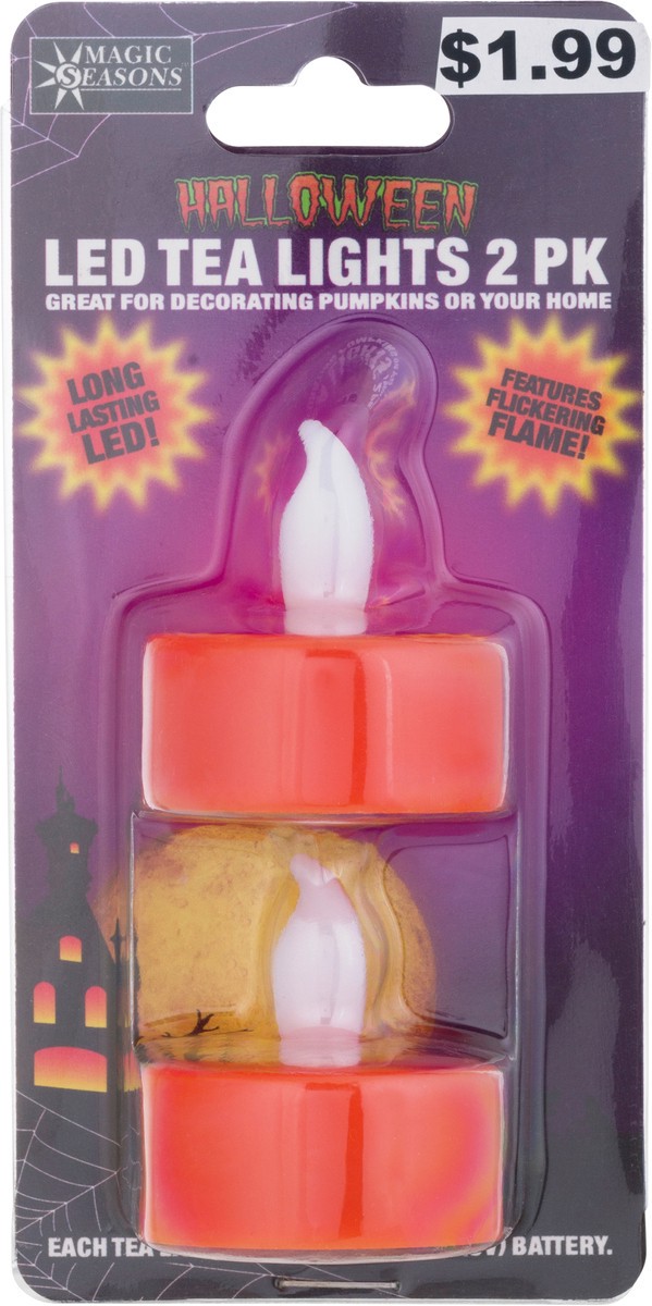 slide 9 of 10, Magic Seasons Halloween LED Tea Lights 2 ea, 2 ct