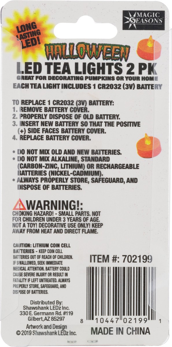 slide 2 of 10, Magic Seasons Halloween LED Tea Lights 2 ea, 2 ct