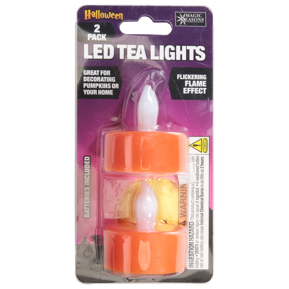slide 1 of 10, Magic Seasons Halloween LED Tea Lights 2 ea, 2 ct