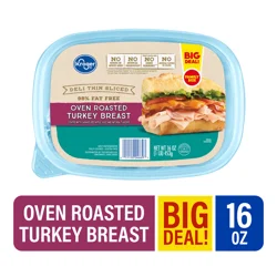 Kroger Deli Thin Sliced 98% Fat Free Oven Roasted Turkey Breast