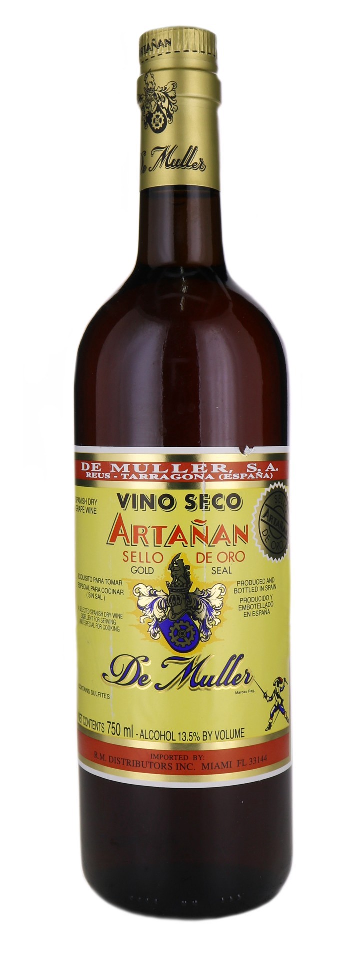 slide 1 of 1, De Muller Artanan De Oro Vino Seco, 750 ml