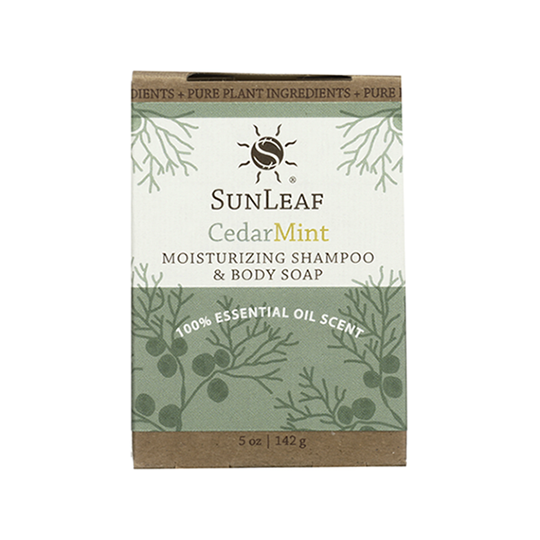 slide 1 of 1, SunLeaf Naturals Sunleaf Cedar Mint Moisturizing Shampoo & Body Bar Soap, 1 ct