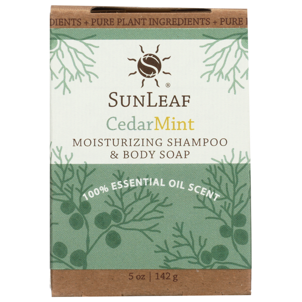 slide 1 of 1, SunLeaf Naturals Sunleaf Cedar Mint Moisturizing Shampoo & Body Bar Soap, 1 ct