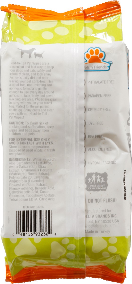 slide 12 of 12, Pets'n Friends Head-to-Tail Pet Wipes 60 Wipes 60 ea, 60 ct