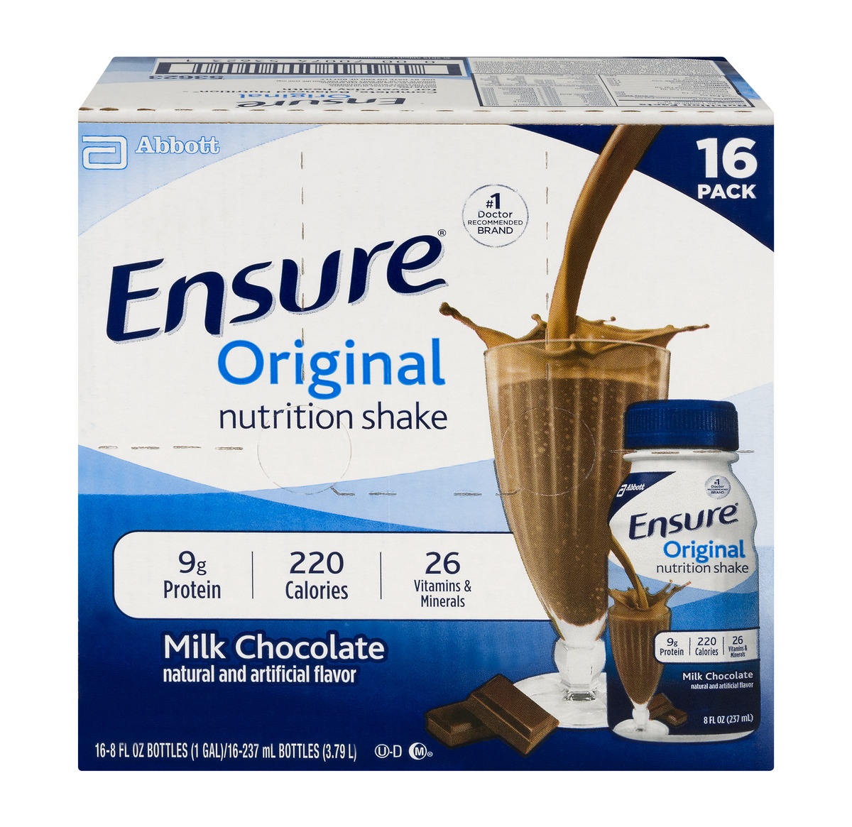 slide 1 of 5, Ensure Original Nutrition Shake Milk Chocolate Ready-to-Drink 16-8 fl oz Bottles, 16 ct; 8 oz