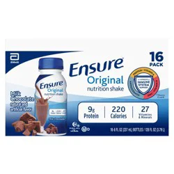 Ensure Original Nutrition Shake Milk Chocolate Ready-to-Drink 16-8 fl oz Bottles