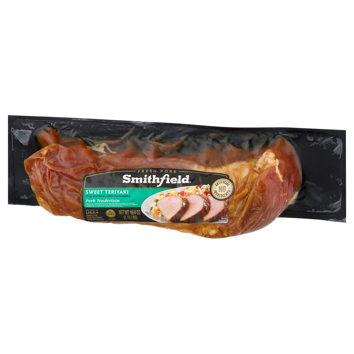 slide 6 of 9, Smithfield Marinated Teriyaki Fresh Pork Tenderloin, 1.15 lb, 19.2 oz