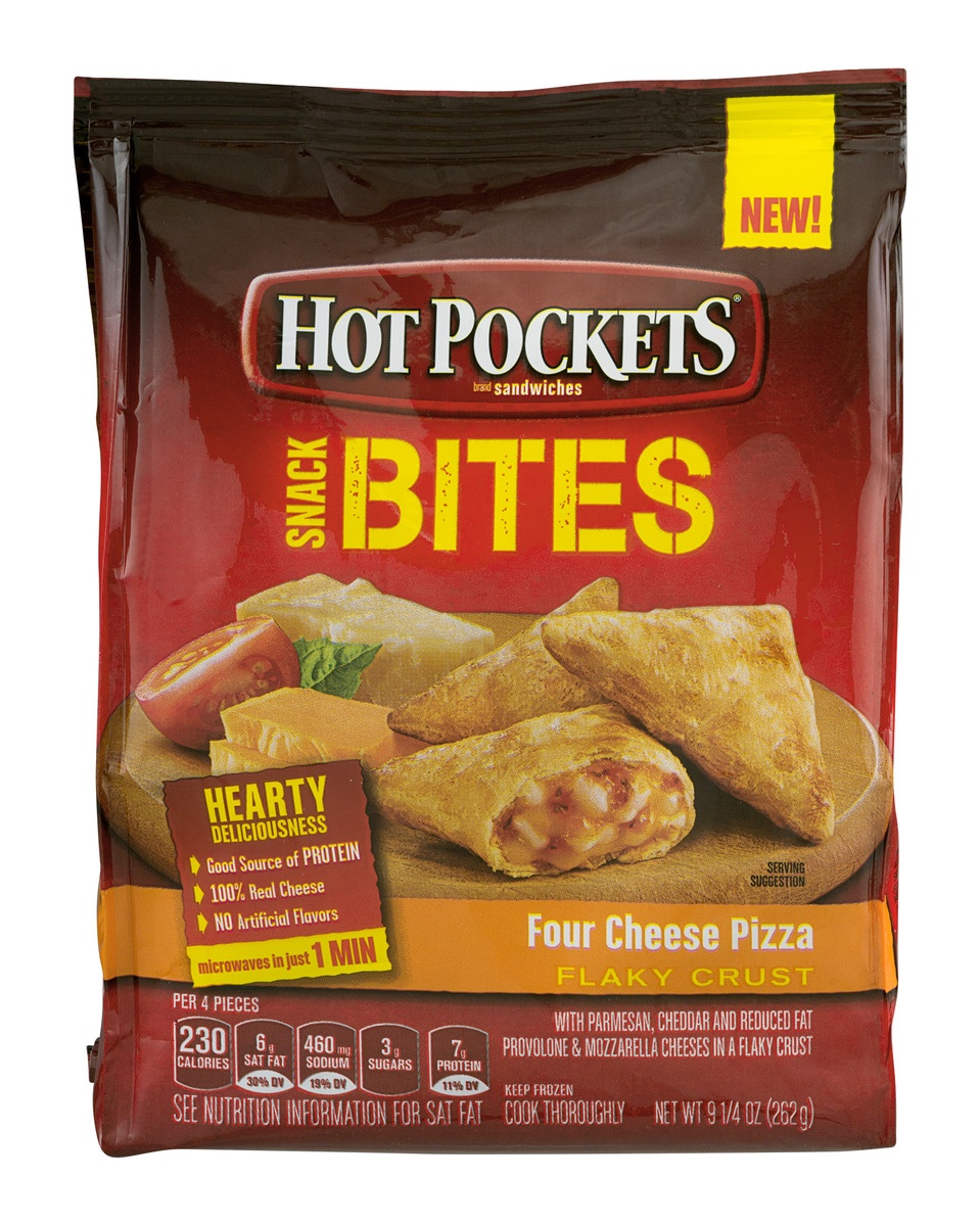 slide 1 of 1, Hot Pockets Four Cheese Pizza Snack Bites, 9.25 oz