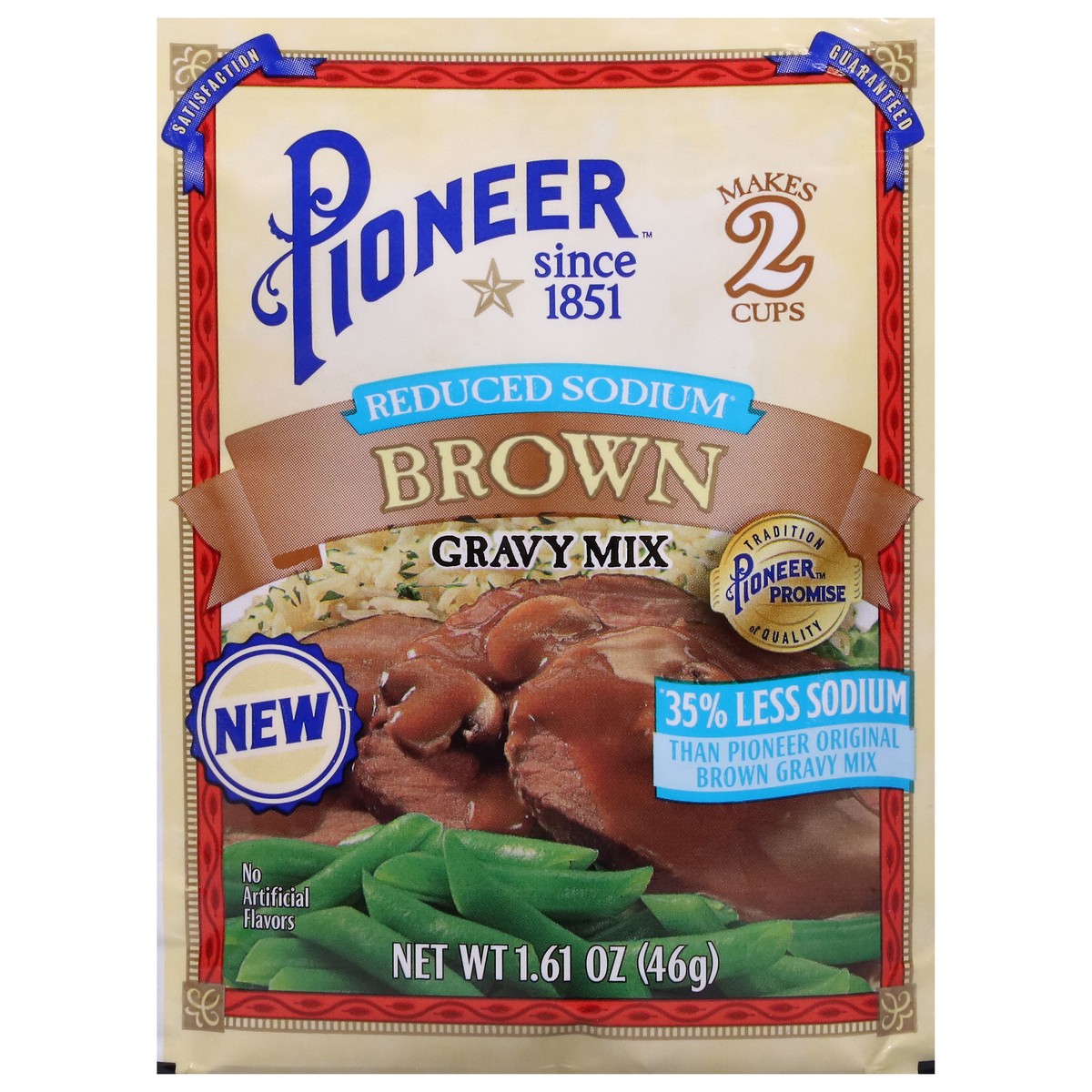 slide 10 of 13, Pioneer Reduced Sodium Brown Gravy Mix 1.61 oz, 1.61 oz