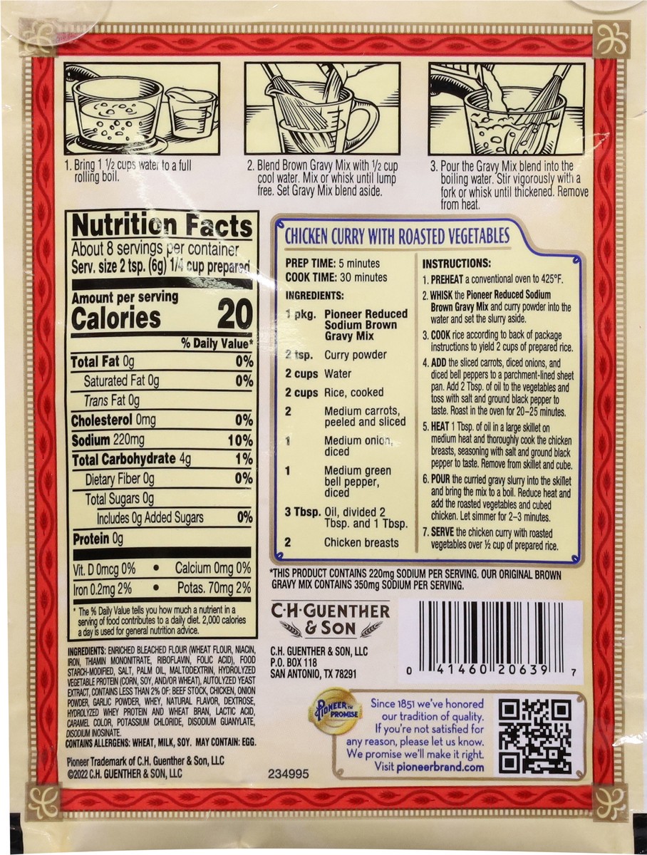 slide 8 of 13, Pioneer Reduced Sodium Brown Gravy Mix 1.61 oz, 1.61 oz