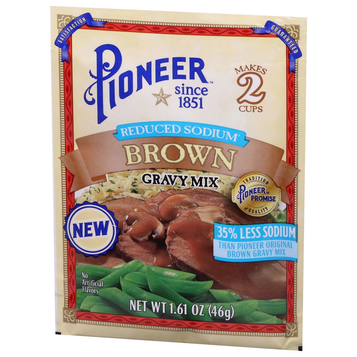 slide 2 of 13, Pioneer Reduced Sodium Brown Gravy Mix 1.61 oz, 1.61 oz