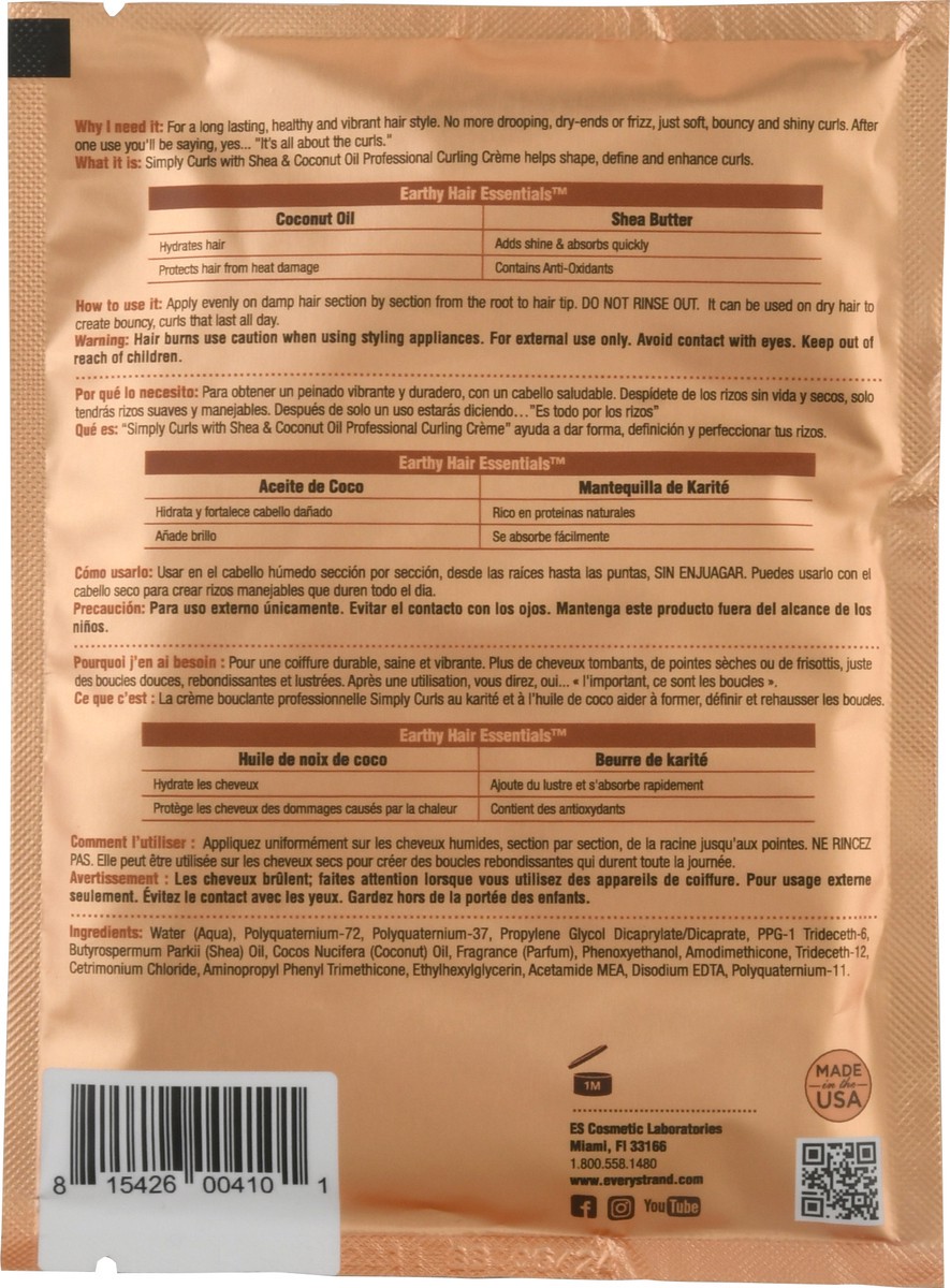 slide 10 of 12, Every Strand Simply Curls Coconutoil&Shea Curling Cream(Pkt), 1.75 oz