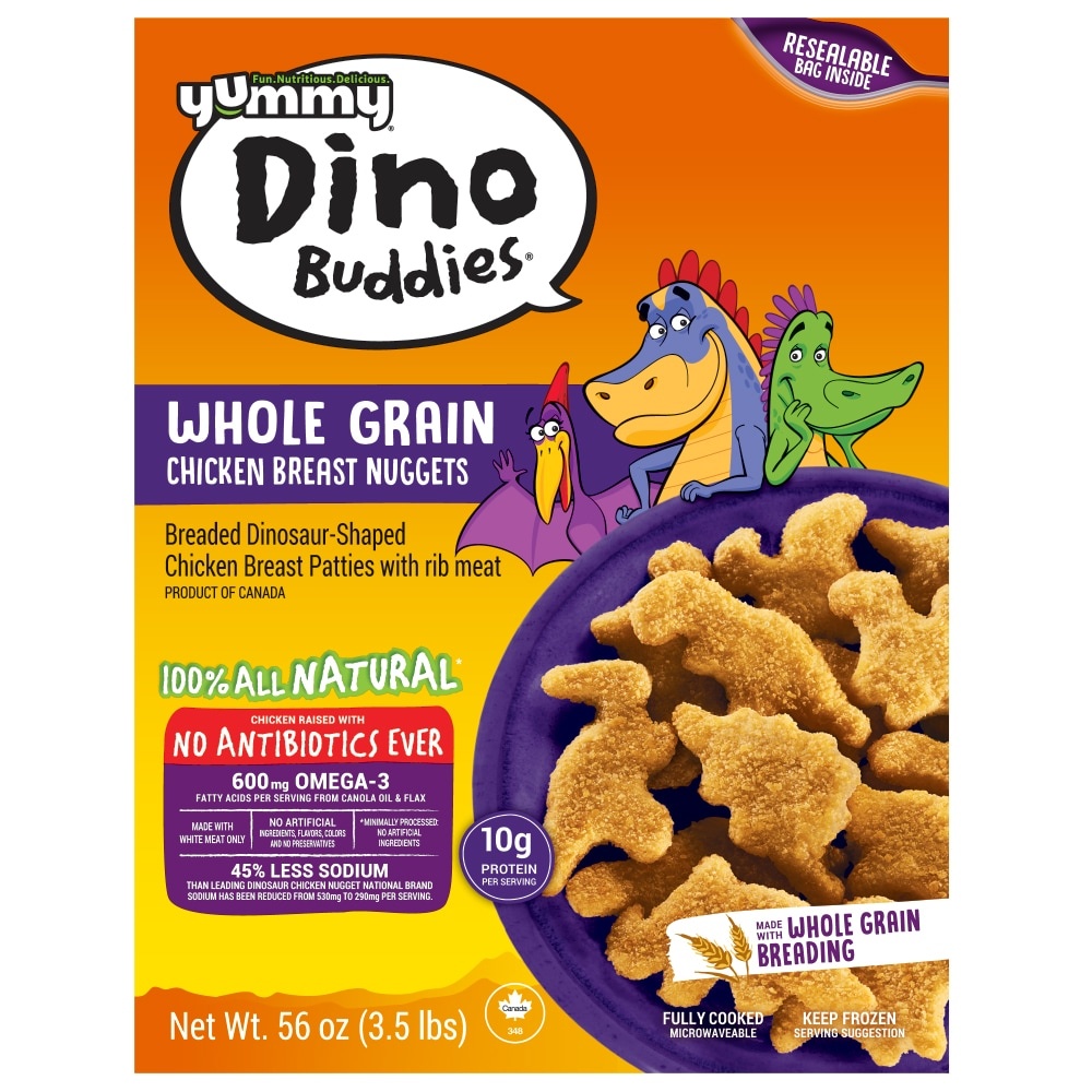 slide 1 of 1, Yummy Dino Buddies Whole Grain Chicken Breast Nuggets 56 oz Box, 56 oz