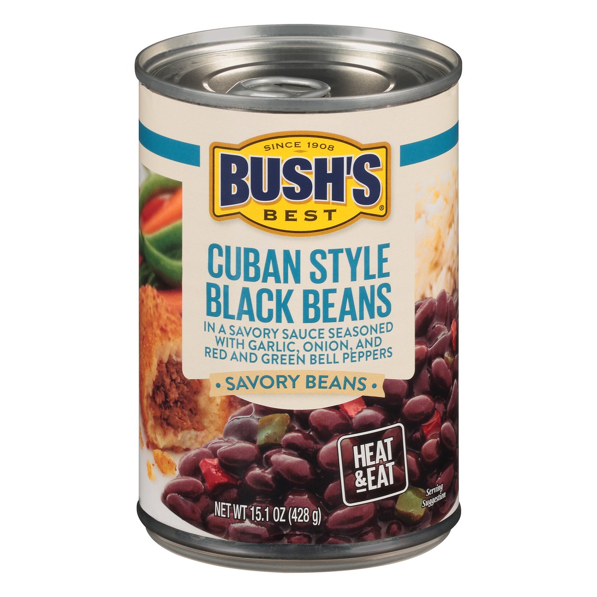 slide 1 of 8, Bush's Best BUSH’S BEST Cuban Style Black Beans, 15.1 oz