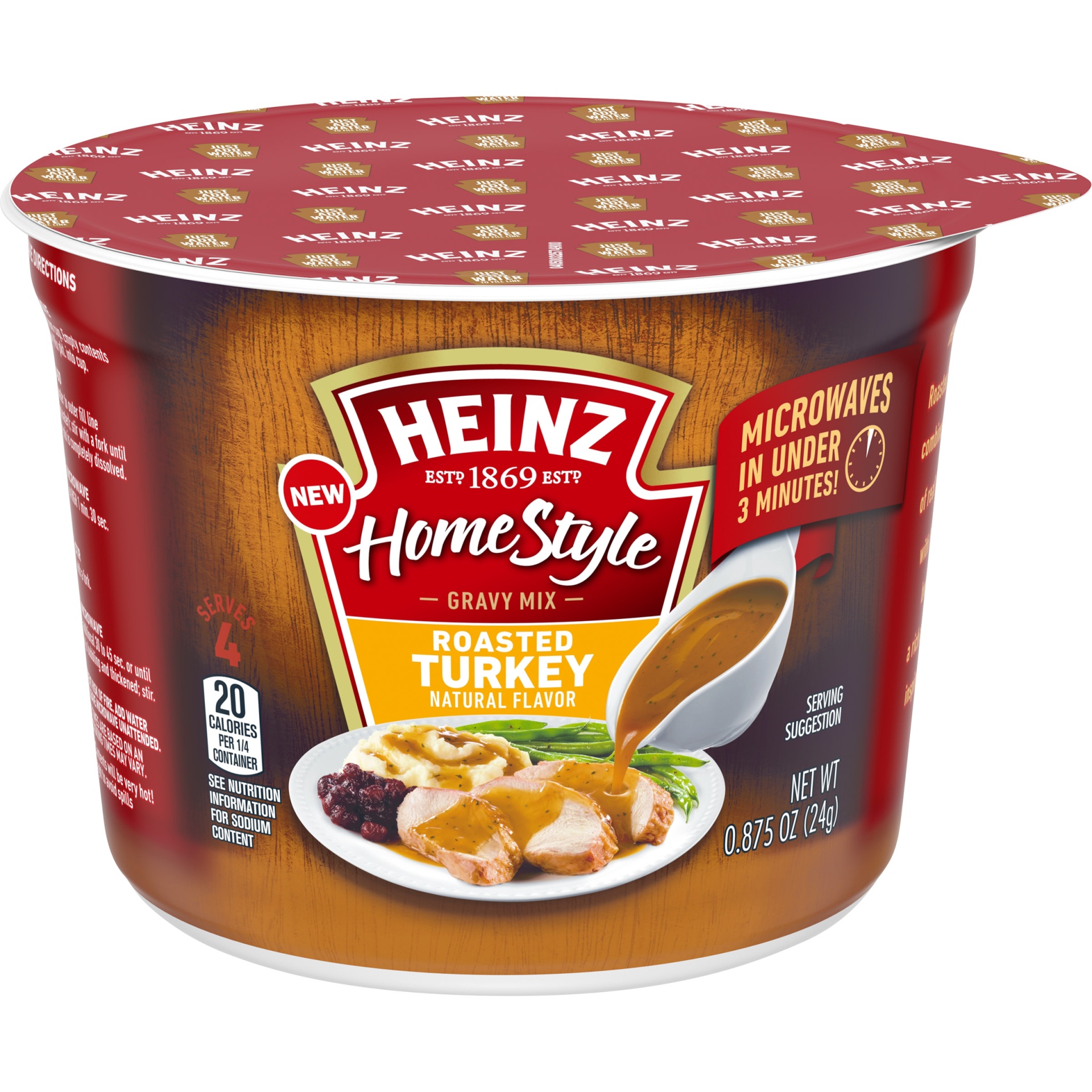 slide 1 of 2, Heinz HomeStyle Roasted Turkey Gravy Mix Microwavable Cup, 0.875 oz