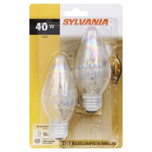 slide 1 of 2, Sylvania Decor Flame Color Light Bulb 40 Watt, 2 ct