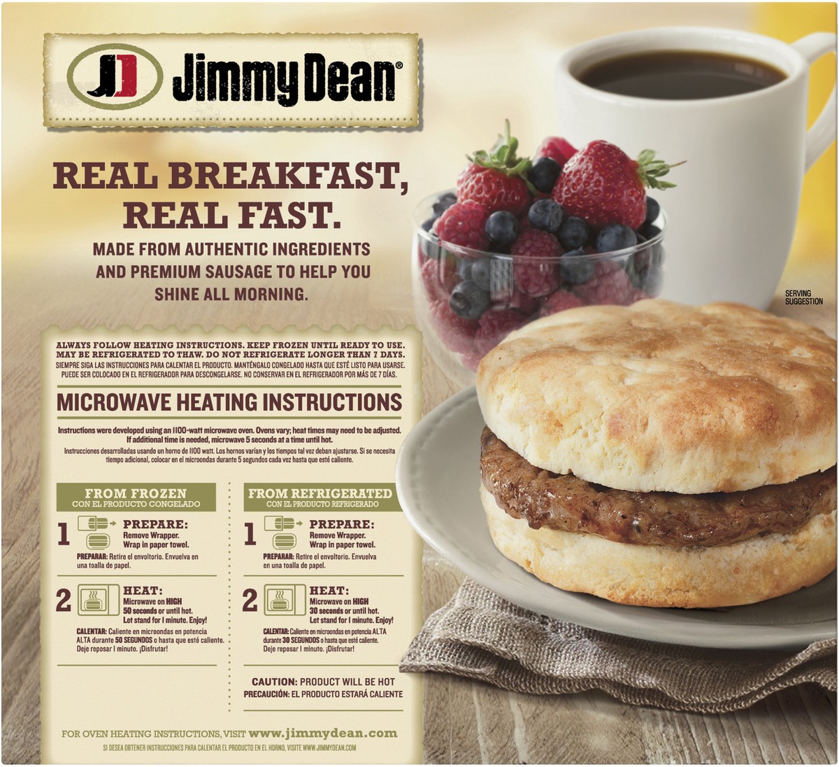 slide 3 of 8, Jimmy Dean Biscuit Breakfast Sandwiches with Sausage, Frozen, 4 Count, 351.53 g