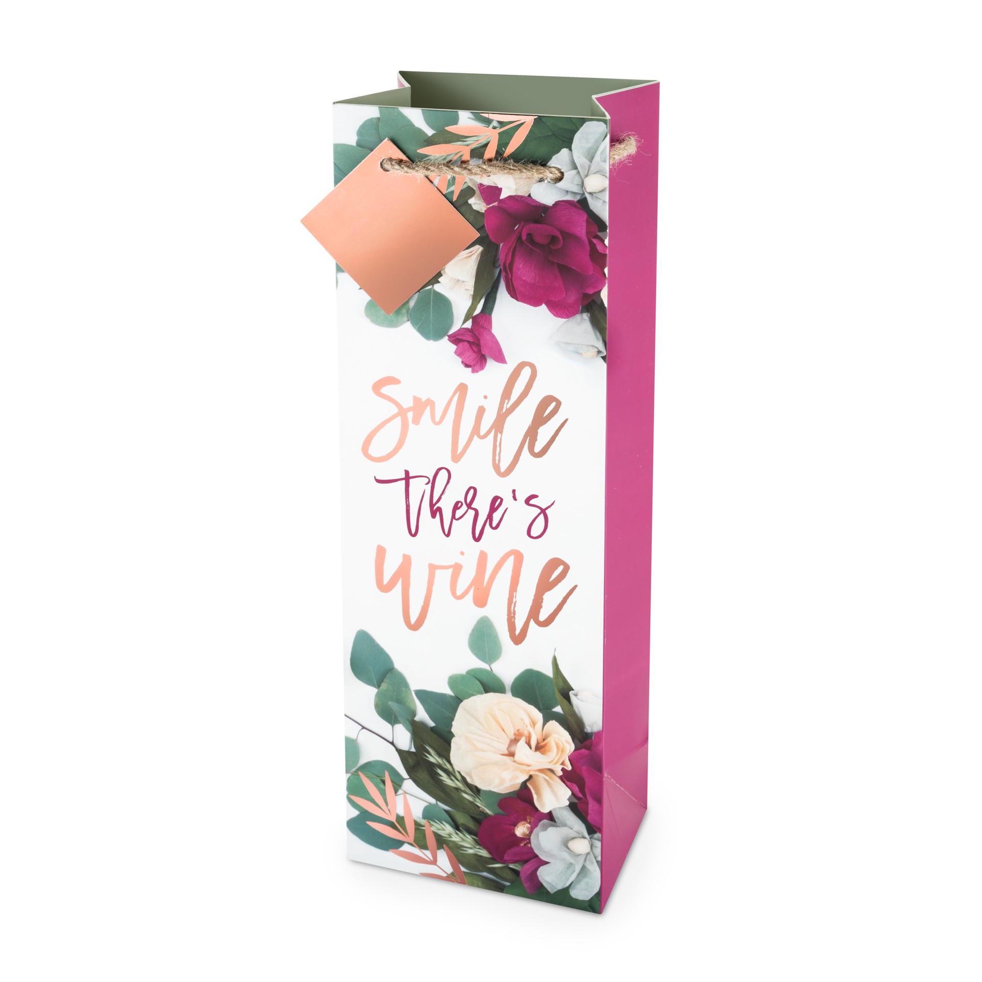 slide 1 of 1, Cakewalk True Brands Smile There's Wine Gift Bag, 750 ml