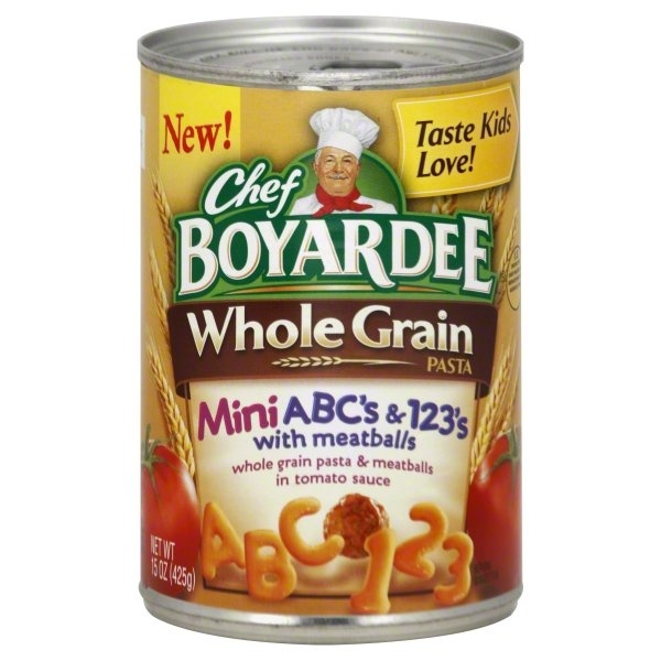 slide 1 of 1, Chef Boyardee Whole Grain Abc's & 123's Pasta with Meatballs, 15 oz