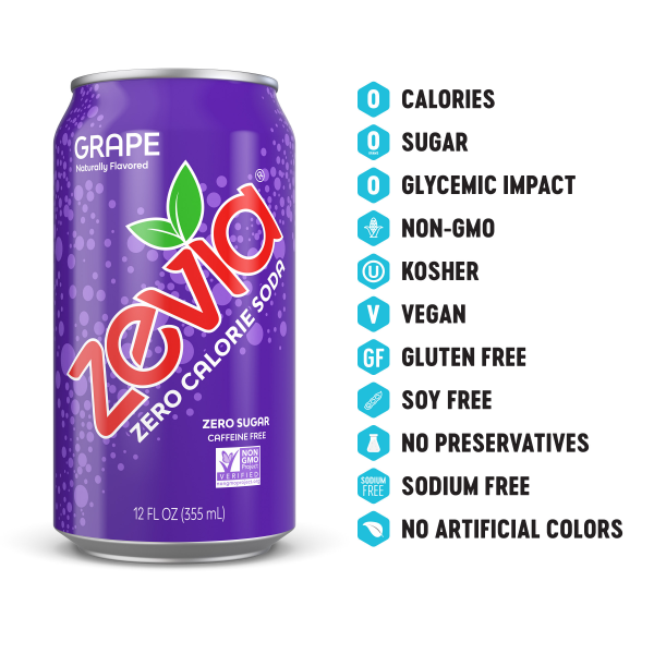 slide 16 of 22, Zevia Zero Calorie Grape Soda - 12 ct; 12 fl oz, 12 ct; 12 fl oz
