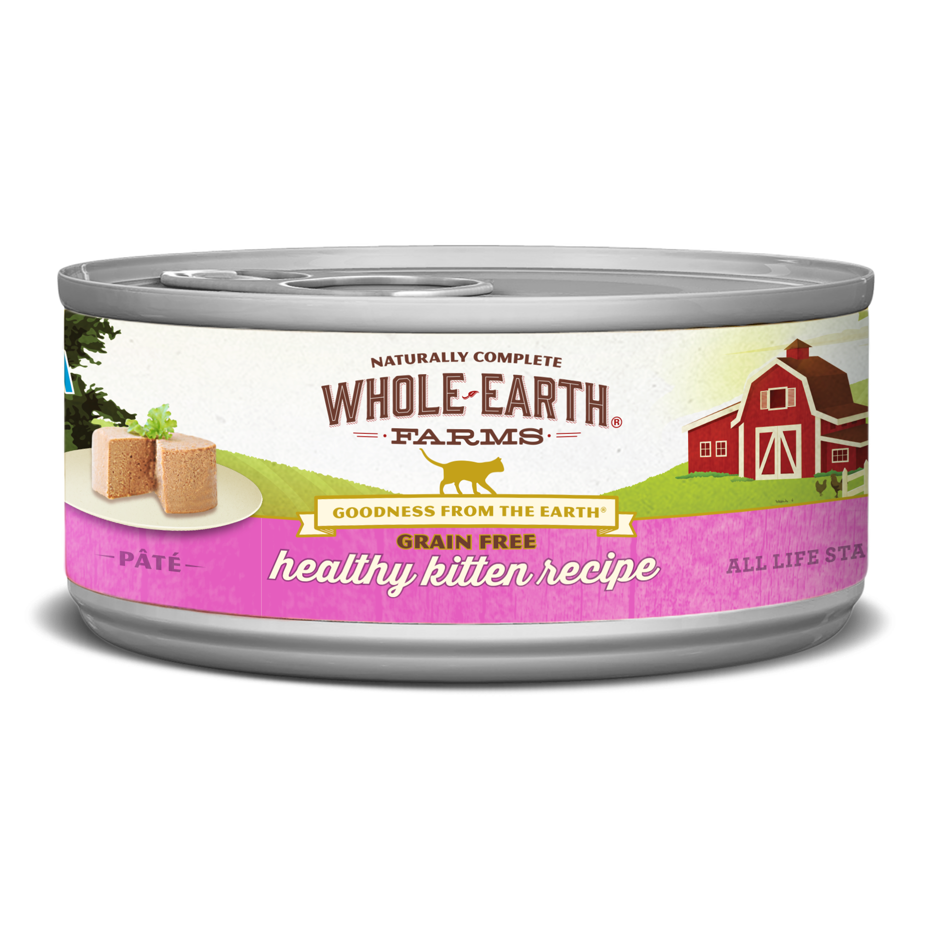 slide 1 of 2, Whole Earth Farms Grain Free Healthy Kitten Recipe Wet Cat Food - 2.75 oz Can, 1 ct