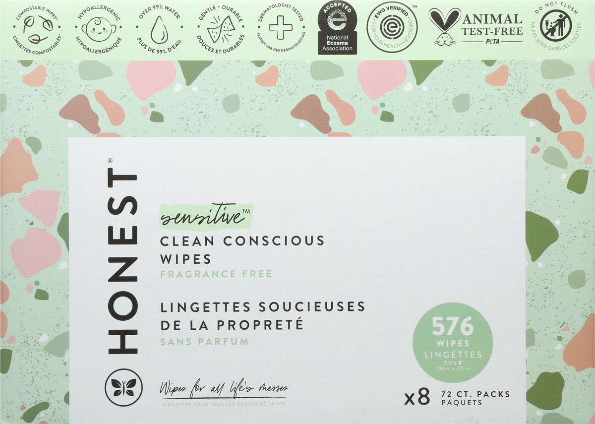 slide 6 of 9, Honest Sensitive Fragrance Free Wipes 8 ea, 8 ct