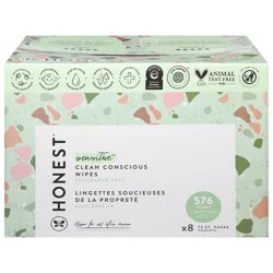 Honest Sensitive Fragrance Free Wipes 8 ea