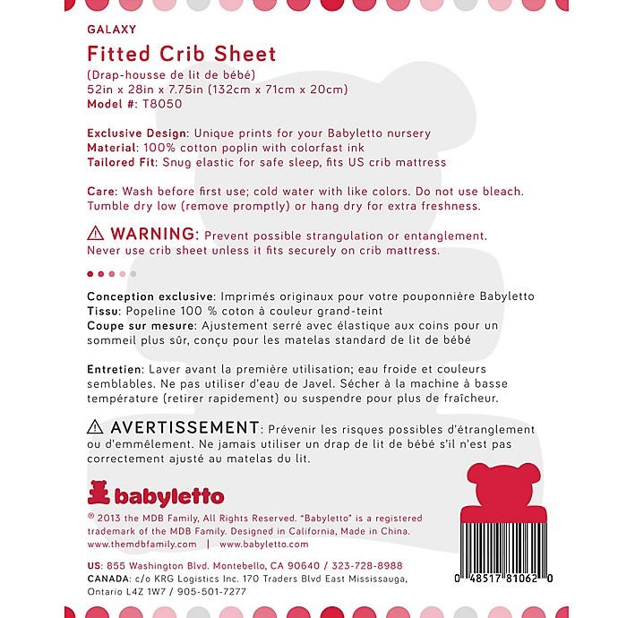 slide 3 of 5, Babyletto Galaxy Fitted Crib Sheet, 1 ct