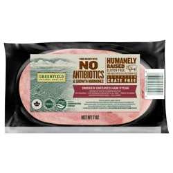 Greenfield Natural Meat Co. Smoked Uncured Ham Steak 7 oz