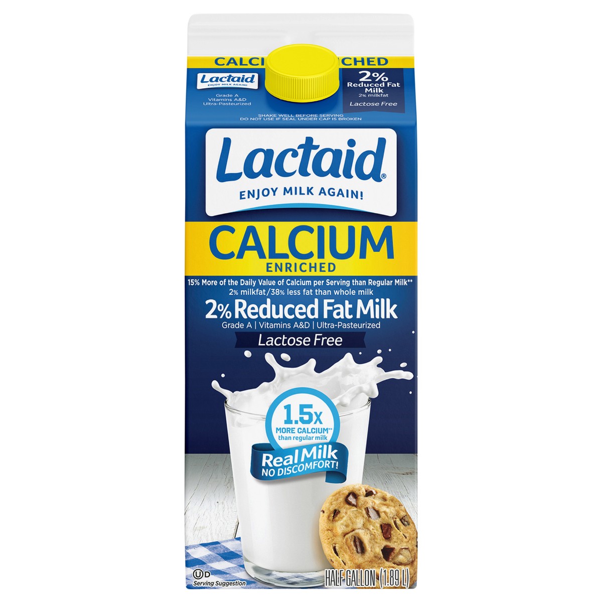slide 1 of 15, Lactaid 2% Reduced Fat Milk, Calcium Enriched, 64 oz, 1/2 gal