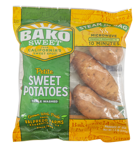slide 1 of 1, Bako Sweet Petite Sweet Potatoes, Steam in Bag, 1.5 lb