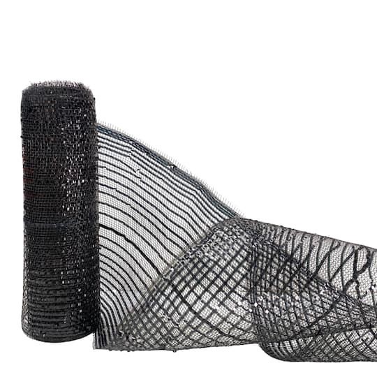 slide 1 of 3, 9.5" X 6yd. Black Mummy Mesh By Celebrate It, 9.5 in x 6 yd
