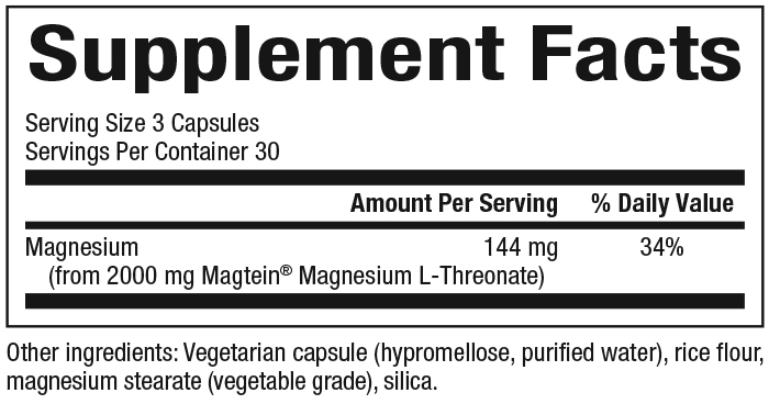 slide 2 of 2, Natural Factors Regenerlife Magtein Magnesium L-Threonate, 90 ct