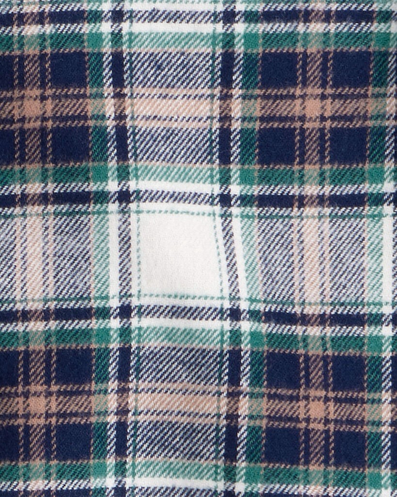 slide 2 of 2, Oshkosh Toddler Boy Plaid Button-Down Shirt - Cream/Navy Plaid 3T, 1 ct