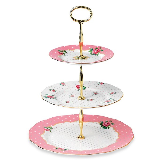 slide 1 of 1, Royal Albert 3-Tier Cake Stand - Cheeky Pink, 1 ct