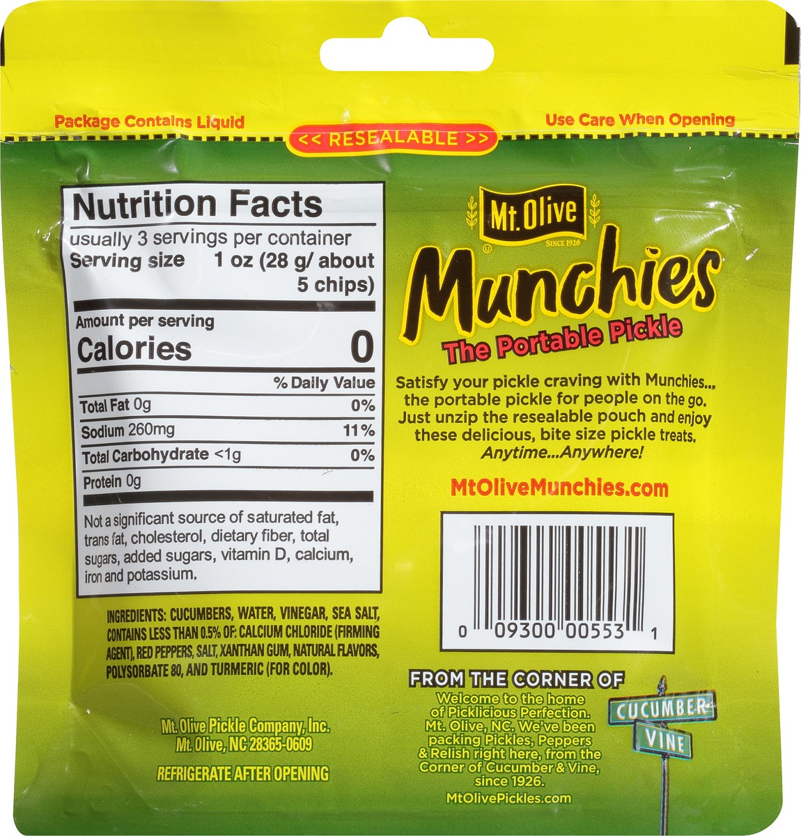 slide 3 of 9, Mt. Olive Munchies Buffalo Kosher Dill Chips Pickles 4.8 fl oz Pouch, 4.8 oz