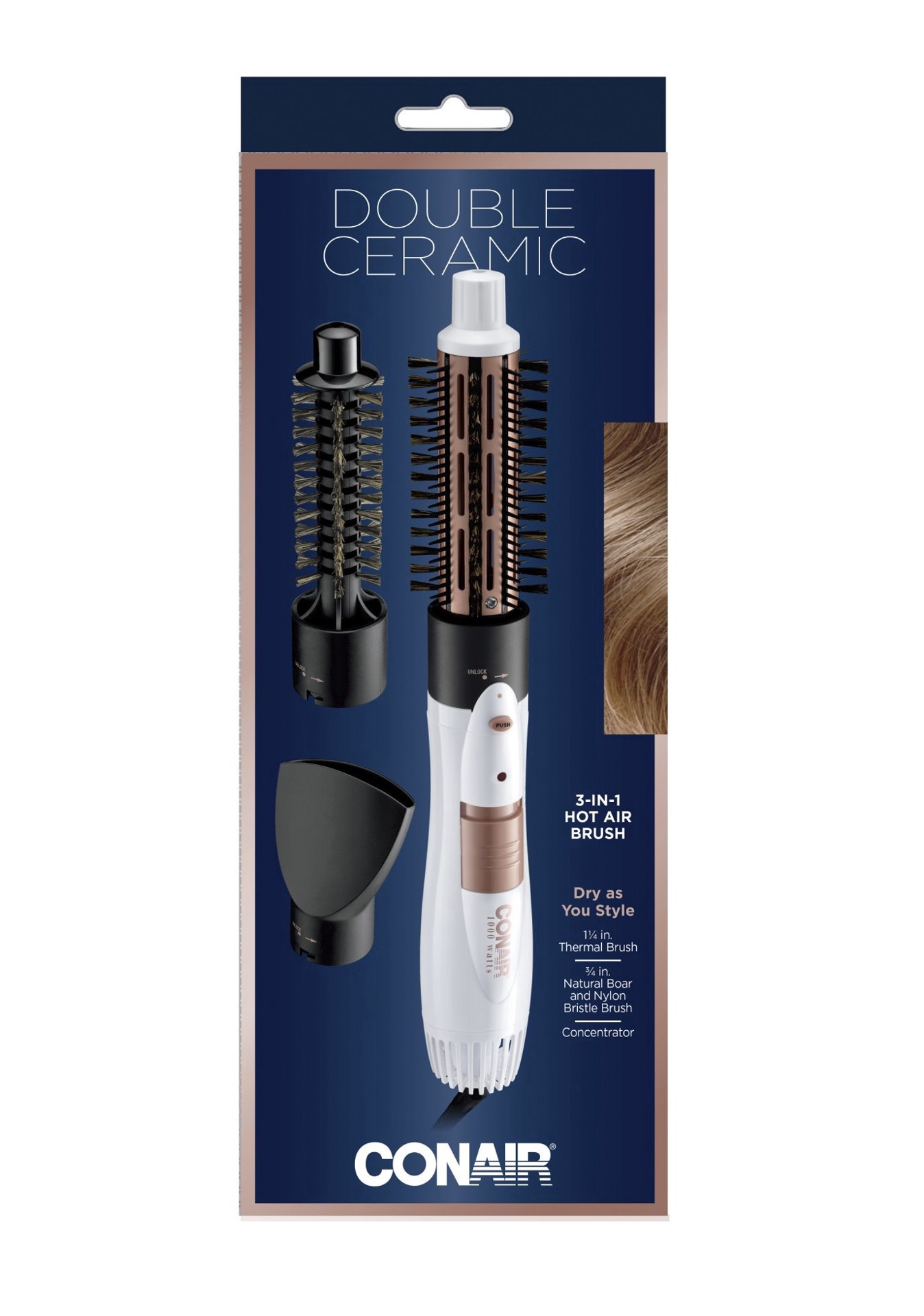 slide 1 of 1, Conair Ionic Hot Air Styling Brush Kit, 1 14 in