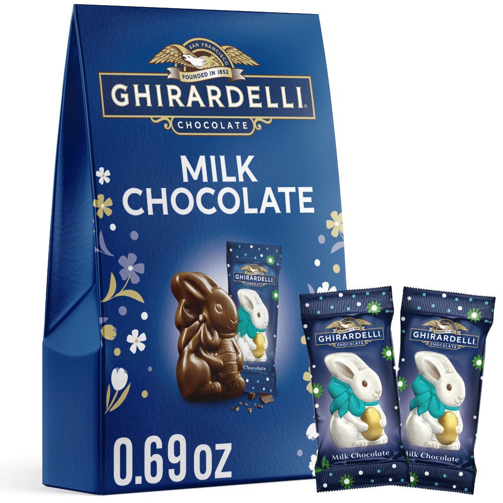 slide 1 of 4, Ghirardelli I/Oe22 Milk Carm Bunny Xs, 0.69 oz
