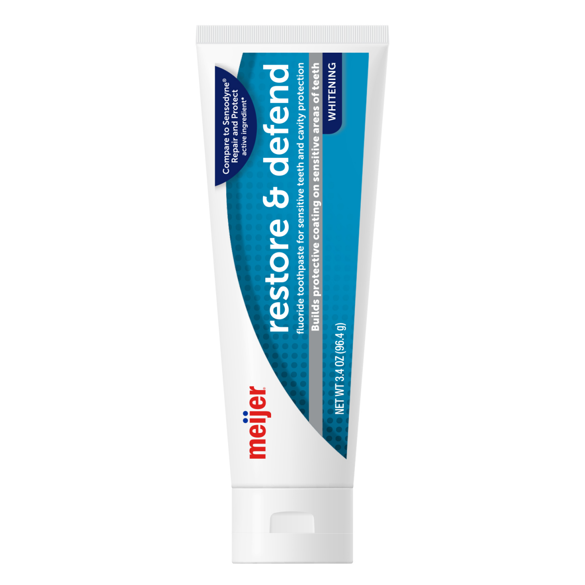 slide 1 of 9, Meijer Restore & Defend Toothpaste with Fluoride, 3.4 oz