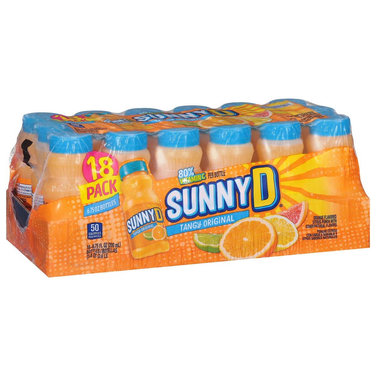 slide 5 of 9, Sunny D Sunnyd Tangy Original Orange Juice Drink, 18 Count, 6.75 Fl Oz Bottles, 18 ct