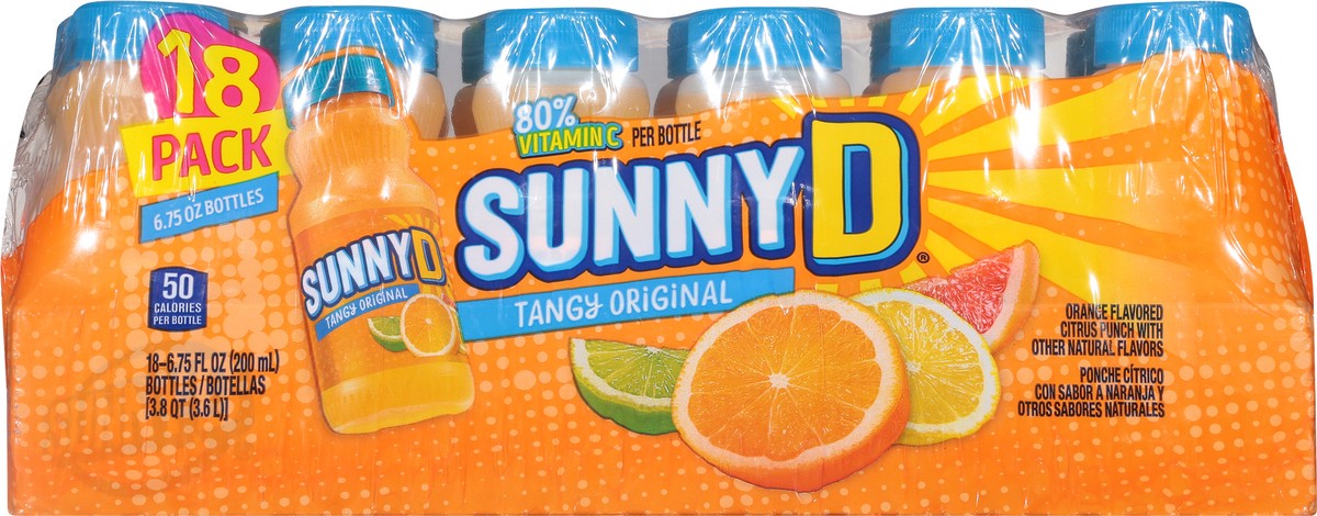 slide 6 of 9, Sunny D Sunnyd Tangy Original Orange Juice Drink, 18 Count, 6.75 Fl Oz Bottles, 18 ct