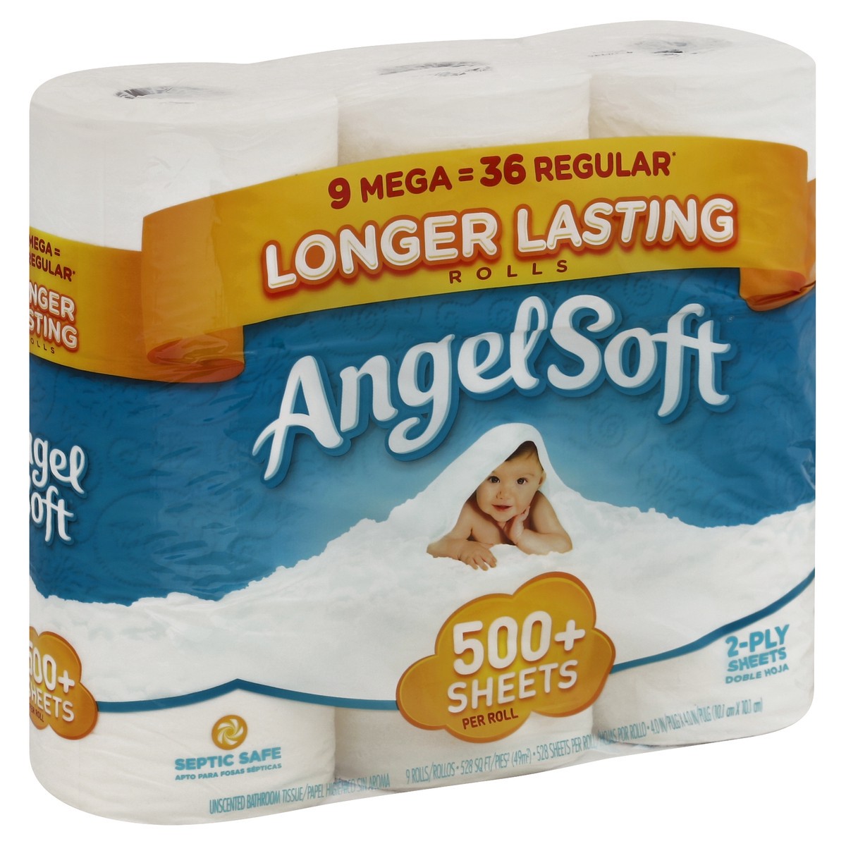 slide 3 of 5, Angel Soft Bathroom Tissue 9 ea, 9 ct