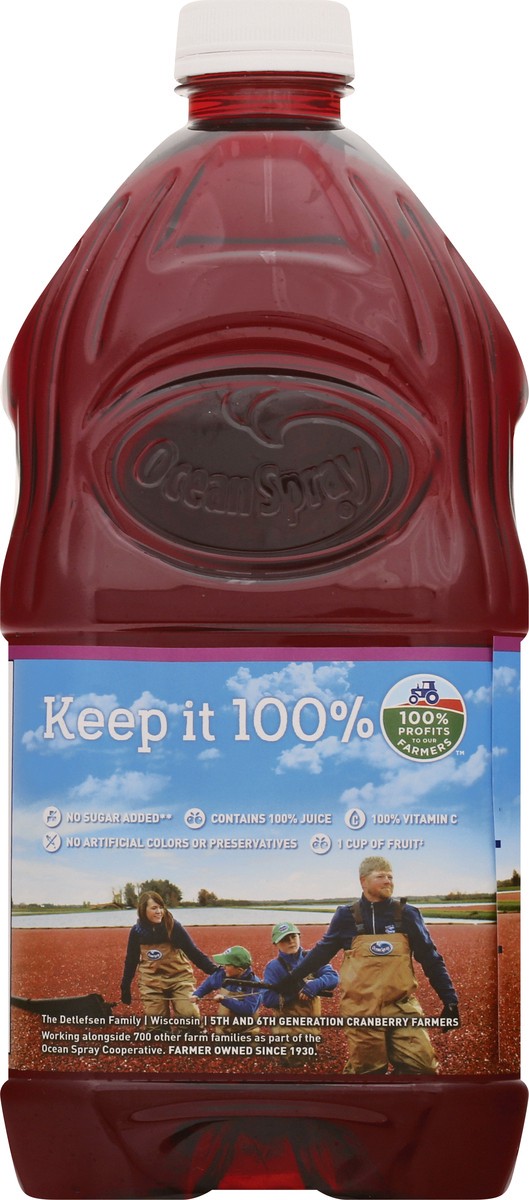 slide 5 of 9, Ocean Spray 100% Juice Cranberry Raspberry Juice Blend, 64 Fl Oz Bottle, 64 fl oz