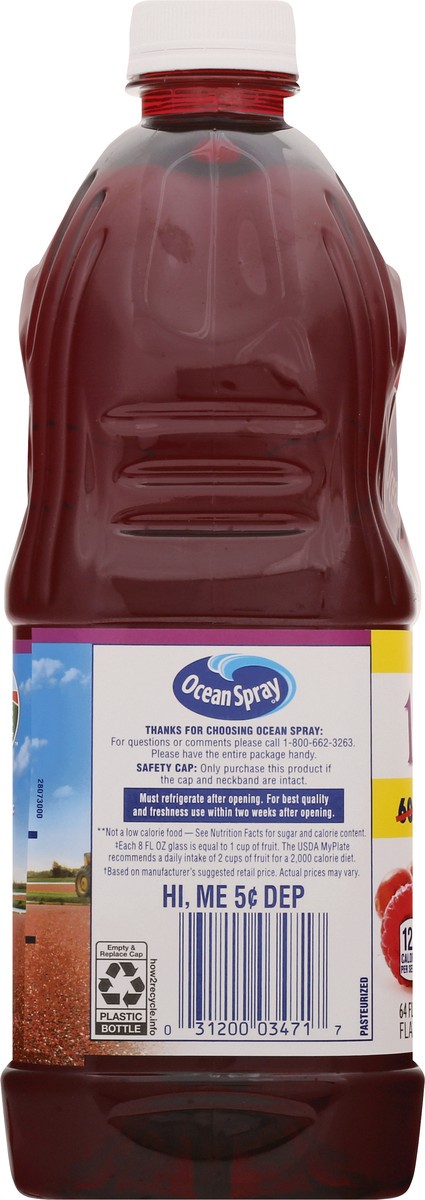 slide 9 of 9, Ocean Spray 100% Juice Cranberry Raspberry Juice Blend, 64 Fl Oz Bottle, 64 fl oz