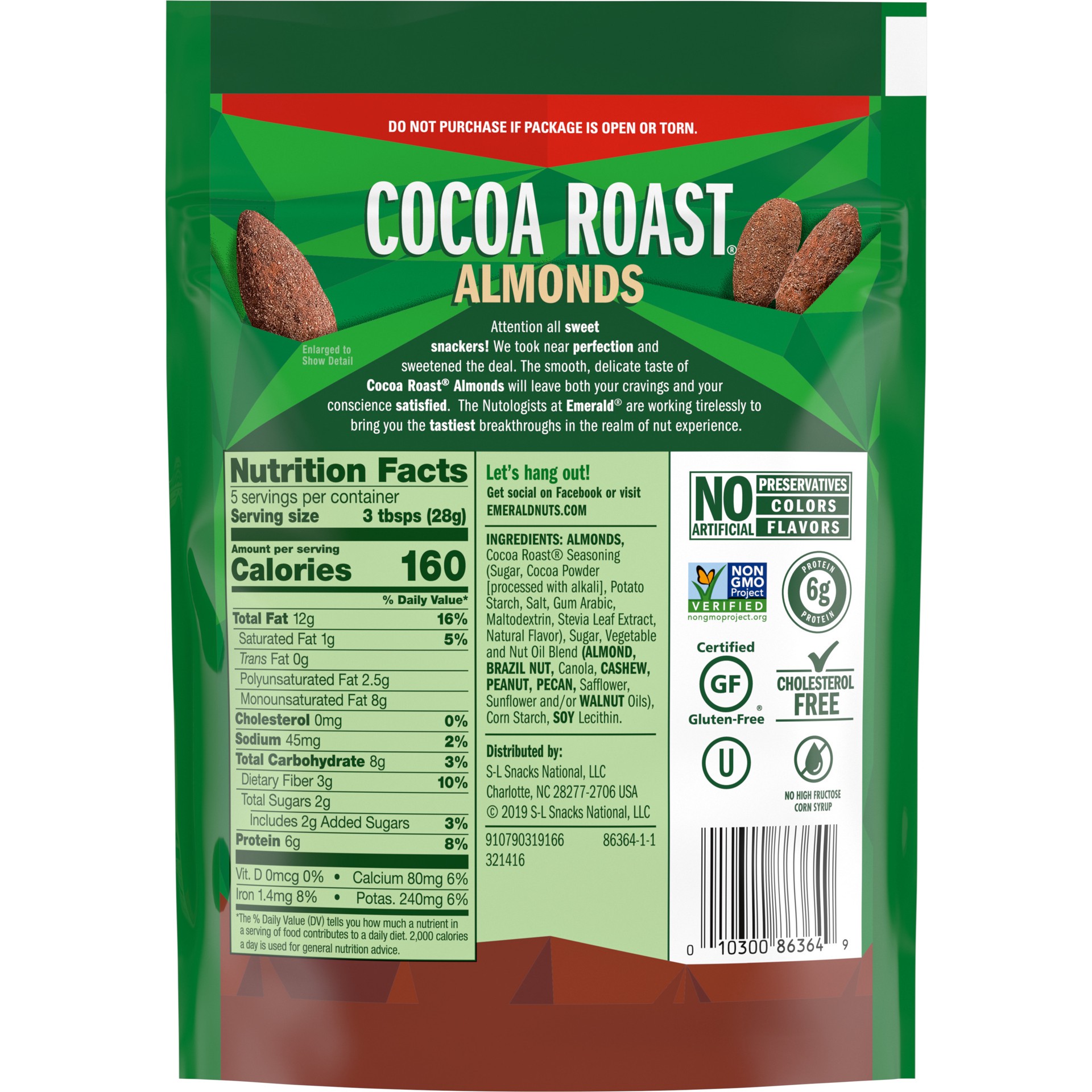slide 3 of 5, Emerald Cocoa Roast Almonds, 5 oz