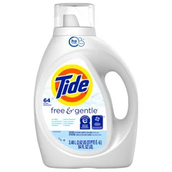 Tide Free & Gentle Liquid Laundry Detergent, 64 Loads, 84 fl oz, Tide Laundry Detergent, Clean Laundry Detergent