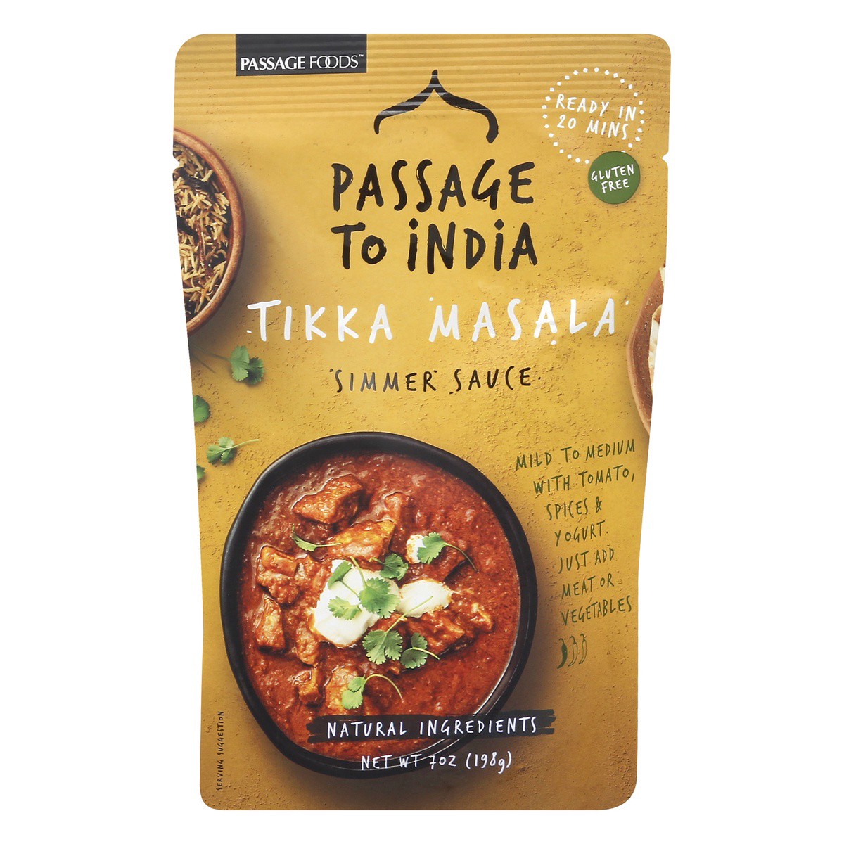 slide 1 of 7, Passage Foods Tikka Masala Simmer Sauce 7 oz, 7 oz