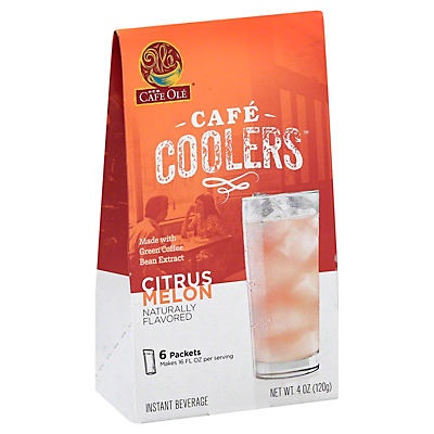 slide 1 of 1, H-E-B Cafe Ole Coolers, Citrus Melon - 6 ct, 6 ct