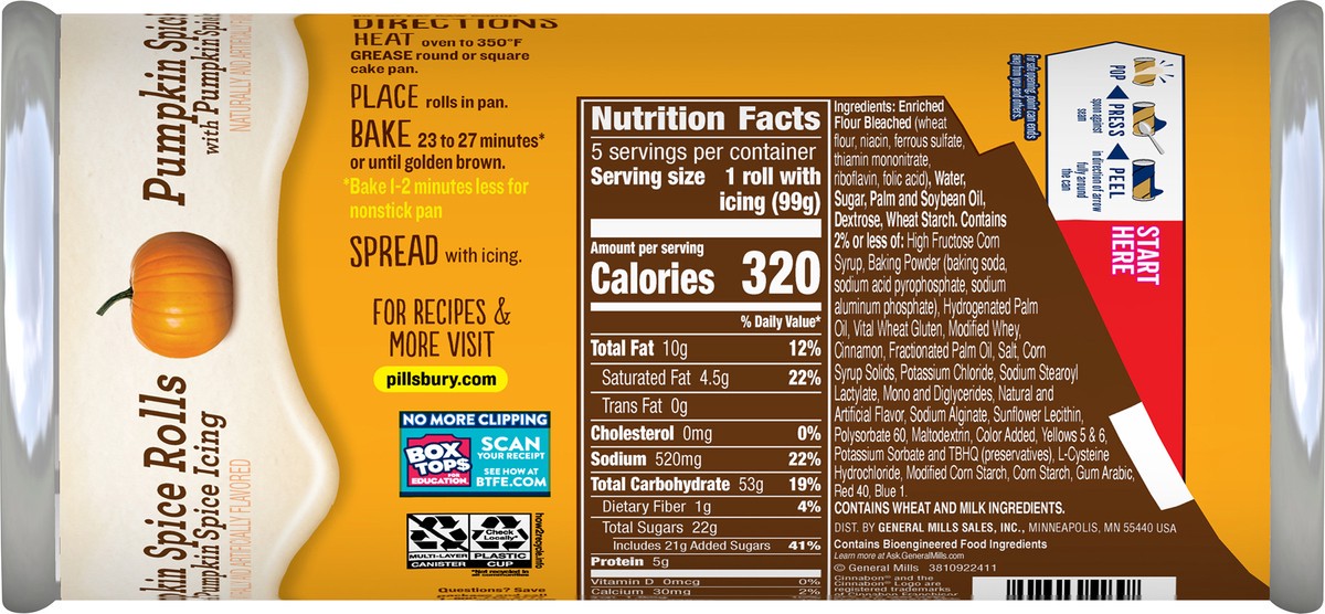 slide 11 of 13, Pillsbury Grands! Limited Edition Pumpkin Spice Rolls with Pumpkin Spice Icing, 5 ct., 17.5 oz., 17.5 oz