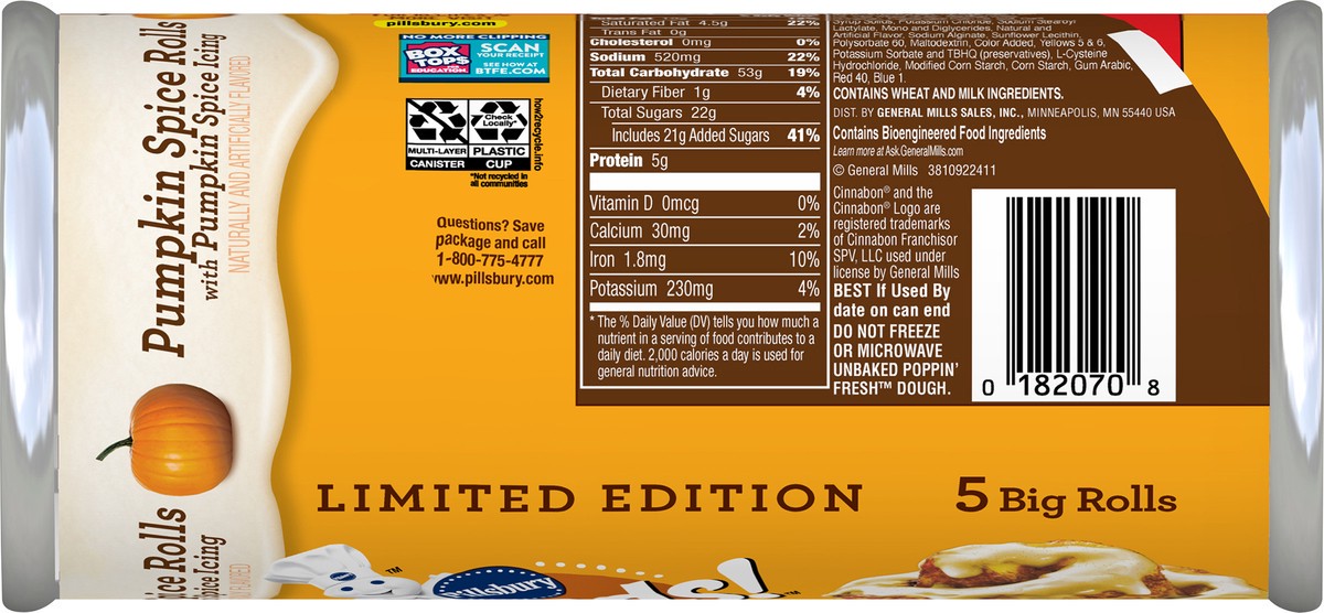 slide 6 of 13, Pillsbury Grands! Limited Edition Pumpkin Spice Rolls with Pumpkin Spice Icing, 5 ct., 17.5 oz., 17.5 oz